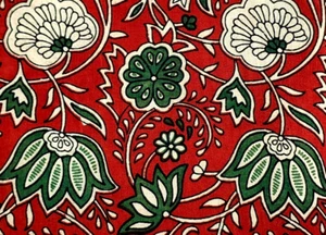 Red Beige Green By the Yard Indian Block Print Fabric for Sewing Quilting Dress - Picture 1 of 10