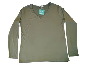 TWINTH V-Neck Shirt Women's Size XL Olive Green Long Sleeve - Picture 1 of 8