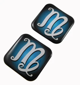 Virgo Zodiac, Square Domed Decal Emblem car biker gel stickers 1.5" 2pc. - Imagen 1 de 2