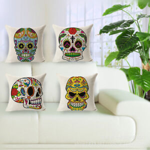 Personality Skull Throw Pillow Case Cover Cushion Sofa Car Home Decoration Uk