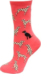 Hotsox Dalmatians Socks, Magenta, 1 Pair, Women Shoe 4-10 - Picture 1 of 1