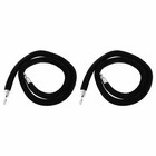 2 Pcs 6.6 Feet Velvet Rope Crowd Control Stanchion Post Queue Line Barrier Black