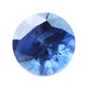 Zertifizierter natürlicher Ceylonblauer Saphir 0,56ct SI Sri Lanka brillant geschnitten rund - Bild 1 von 3