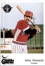 1982 Phoenix Giants Valley National Bank 4 Mike Rowland Villa Park Illinois Card