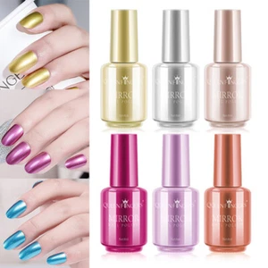 Multicolor Metallic Nail Polish Mirror Effect Chrome Nail Art Polish Varnish DIY - Picture 1 of 21