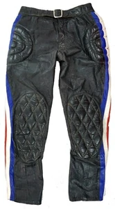 BILL WALTERS US Vintage Flat Track Moto Cross Biker Motorrad Lederhose 29x27 - Picture 1 of 9
