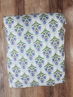 25 Yard Indian Cotton Handmade Print Fabric Sanganeri Hand Block Printed Fabric - Image 1 of 3