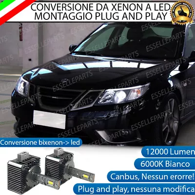 COPPIA LAMPADE D1S LED DA XENON A LED PER SAAB 9-3 II DAL 2008 AL 2013 6000K - Immagine 1 di 4