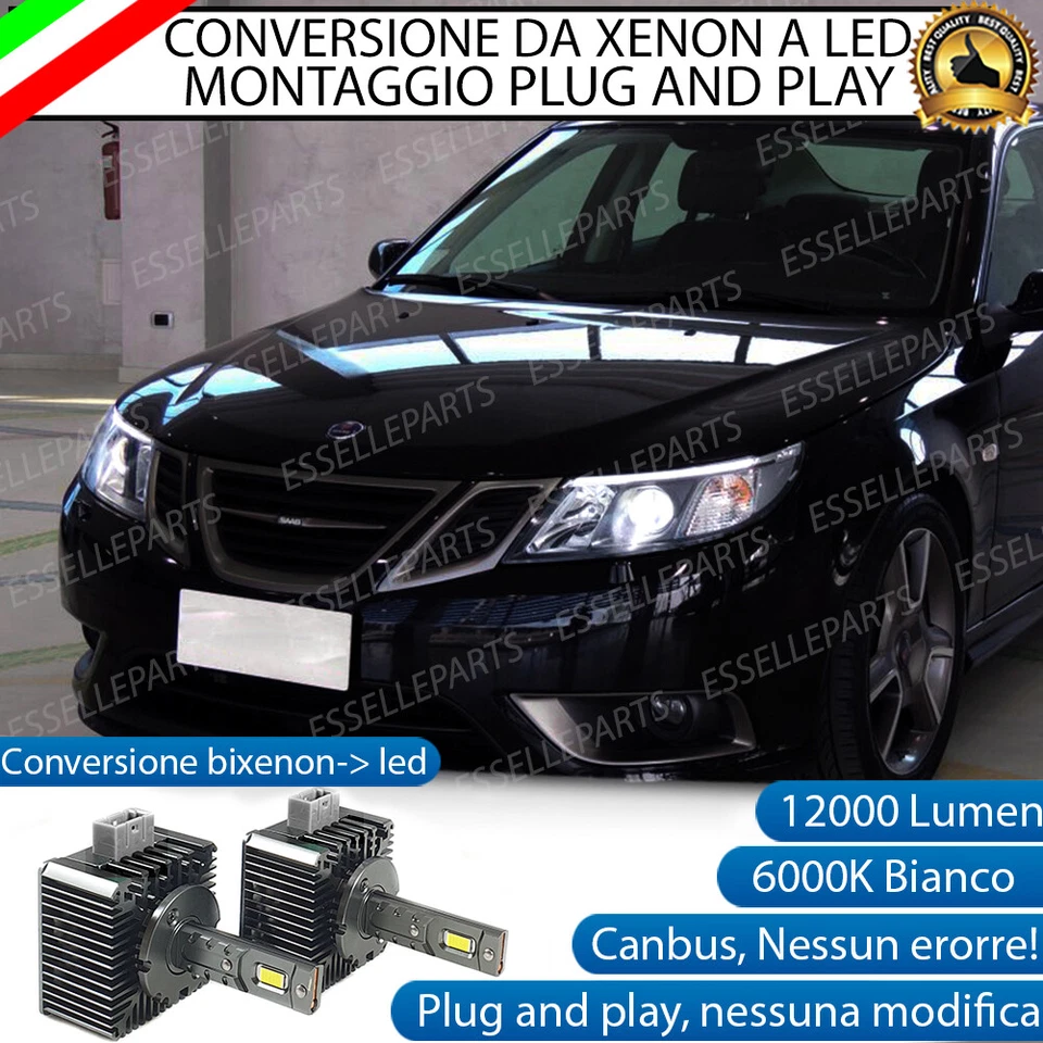 COPPIA LAMPADE D1S LED DA XENON A LED PER SAAB 9-3 II DAL 2008 AL 2013 6000K - Immagine 1 di 4
