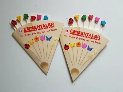2 x Party-Picker Emmentaler Käse Dekopicker  - Bild 1 von 2