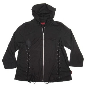 Tripp NYC Womens Sz 5XL Full Zip Hoodie Jacket Lace Up Sides Daang Goodman Black - Picture 1 of 18