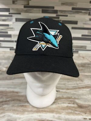 San Jose Sharks NHL Zephyer Black Baseball Cap Hat Fitted Size 7 1/4 - Image 1 of 4
