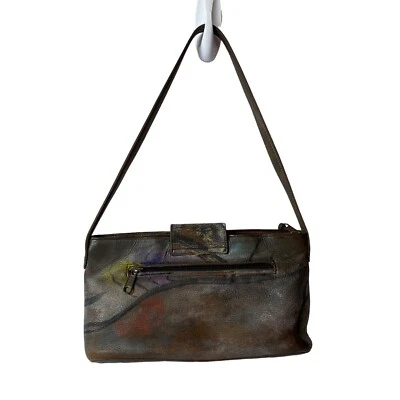 Bolso de mano/bolsos de hombro vintage Jane Yoo Wearable Art de cuero pintado a mano Y2K Foto 1 de 4