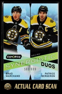 Marchand / Bergeron 2022-23 Upper Deck Synergy Synergistic Duos #/699 - Picture 1 of 2