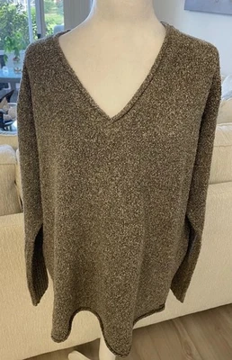 Suéter Columbia Mujer Talla Grande 1X- Estilo 210 AL2035 Texturizado Cuello en V Marrón Foto 1 de 4