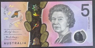 2018 $5 EA18 Uncirculated Australian Five Dollar Banknote General Prefix EA 18 - image 1 of 3
