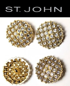 St John Knits 1,0 Zoll hellgoldfarben offenes Gitter Eiskristall Ersatzknöpfe - Bild 1 von 1