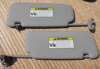 Hyundai Accent Sun Visors '12-17 Shades Gray Vinyl W/Mirrors OEM - Image 1 of 4