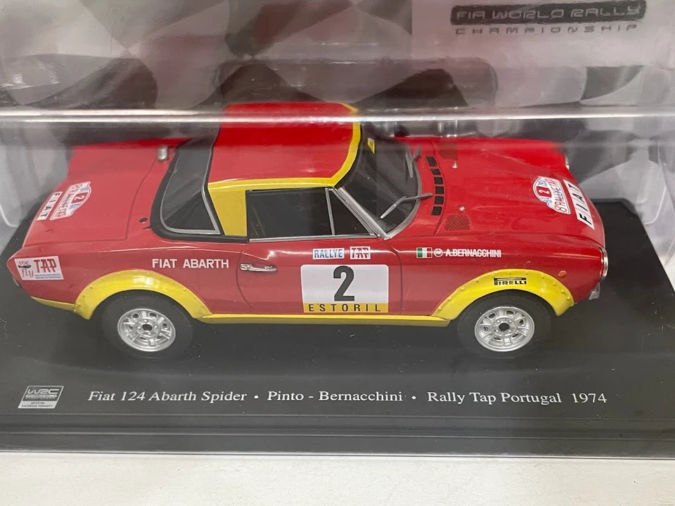 1:24 Fiat 124 Abarth Spider Pinto Rally Portugal 1974 Ixo Salvat Diecast - Immagine 1 di 1
