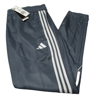 Adidas Tiro 23 League Pants Mens Large Gray Soccer Track Zip Tapered Striped - Image 1 of 4