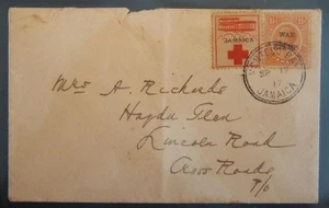 Erster Weltkrieg Ära Jamaika patriotische Briefmarkenliga Werbebrief, half bei der Finanzierung polnischer Juden - Bild 1 von 1