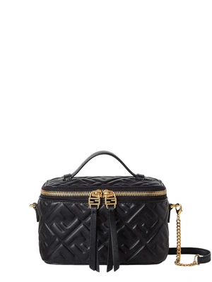 FENDI $1950 Black Leather Mini Vanity Bag New & Authentic - Image 1 of 4