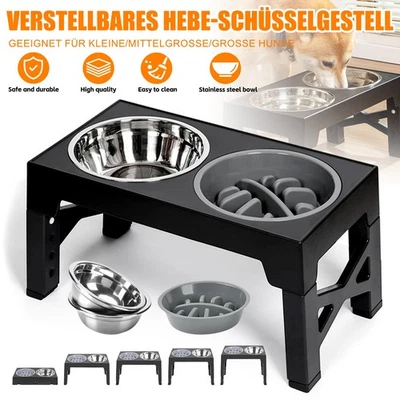 Futternapf Edelstahl Hundenapf Napfhalter Erhöht Hundenapf Schüssel Klapptisch - Bild 1 von 4