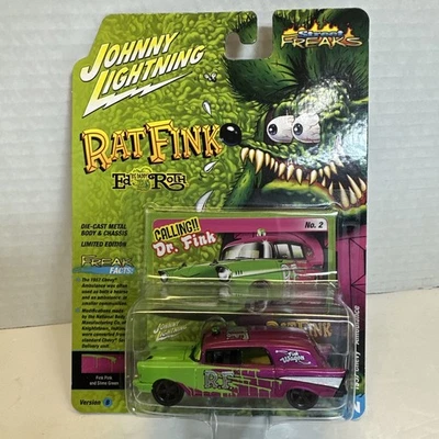 Johnny Lightning WHITE LIGHTNING  RAT FINK 1957 Chevy Ambulance 1:64 Scale CHASE - Image 1 of 4