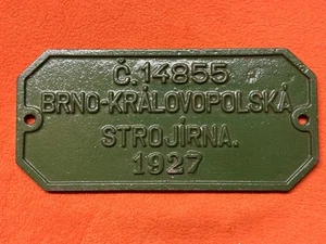 altes Waggon o. Lokomotiv Schild, BRNO Krolovo Polska, 1927, TE270625/ 400 - Picture 1 of 3