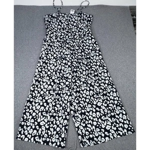 Banana Republic Cropped Wide Leg Jumpsuit Damen Größe 4P Quadratischer Ausschnitt Gürtel - Bild 1 von 10