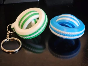 Rotating Rings Fidget Toy 3D Printed Keychain - Picture 1 of 4
