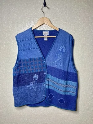 Chaleco tejido Napa Valley de colección para mujer XL multi texturas Country Cottagecore Foto 1 de 4
