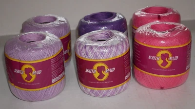 South Maid 6 pc lot 350 yd ea 1 purple 1 ombre purple 2 candy pink 2 wood violet - Image 1 of 4