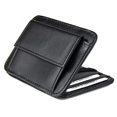 MARKENLOS Frentree ® Echtleder Geldbörse - Magic Wallet - Etui, Schwarz, mit Geschenkbox