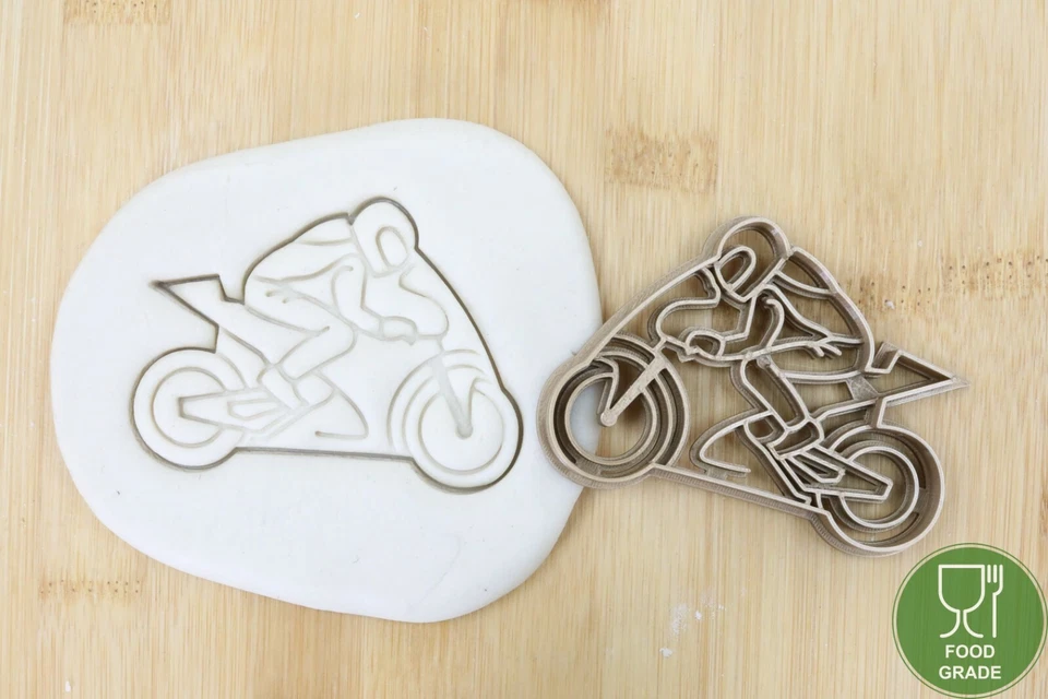 Motorradfahrer Keksstempel/Ausstechform keksausstecher PLA ca.8cm - Bild 1 von 1