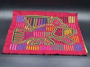Mola Bird Hand Sewn Panama Kuna Wall Hanging Applique Folk Art Textile 16.5"x14" - Picture 1 of 6