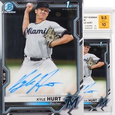 Topps Bowman 2021 KYLE HURT Signature Card TQG 9.5
