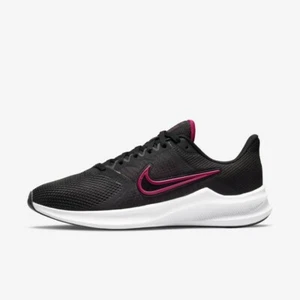 WMNS NIKE AIR DOWNSHIFTER 9 WIDE W SZ 7 BLACK LASER FUCHSIA DARK GREY AR4947-003 - Picture 1 of 1