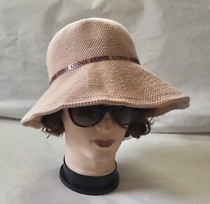 NWOT Summer Sun Hat Women’s Adjustable Pink Knit Beach Derby Church/Bucket Style
