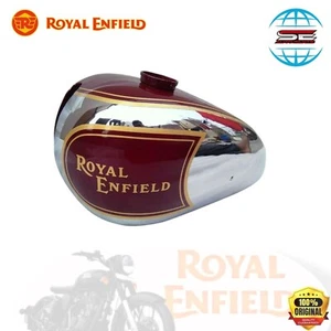 Royal Enfield chrome fuel tank with red sticker for bullet 350 848037 - Picture 1 of 4