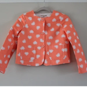NWT Bonpoint Girl's Eden Jacket Neon Pink Orange Heart Textured Cotton 12 - Picture 1 of 7