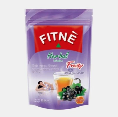 3x15 Bolsas Fitne Infusión de Hierbas Sabor Grosella Negra Adelgazante Dieta Peso. Foto 1 de 3