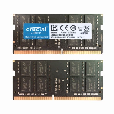Crucial 4x 8GB 2Rx8 PC4-2400T DDR4 19200Mhz 260Pin SODIMM Laptop Memory Non Ecc - Image 1 of 4