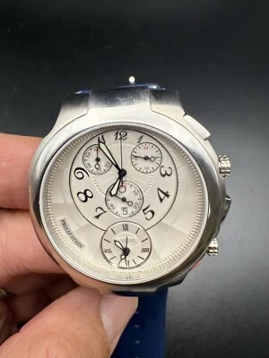 Philip Stein - Philip Stein Chronograph Stainless Steel Watch 9-CRW3-CB Runs I1 - Image 1 of 4