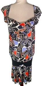 DIANE VON FURSTENBERG Women's Multicolor Silk Blend Cap Sleeve Dress - Size 4 - Picture 1 of 8