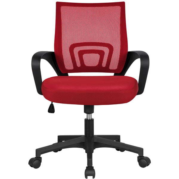 Manager's Chair with Adjustable Height & Swivel, 220 lb. Capacity,Red