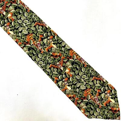 Corbata Tigger de Seda Disney World en Verde Selva Naranja Corbata De Colección Noveciosamente Foto 1 de 4