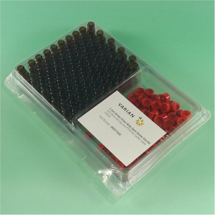 NEW Agilent 392611543 Amber Screw Top Vial 2ml, PTFE Red Cap *100/pk!* - Image 1 of 1