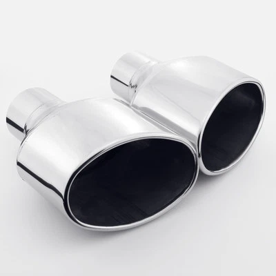 1pair 2.5" inlet slant Stainless Steel Rolled Edge Oval Exhaust Tip for Audi RS - Image 1 of 4