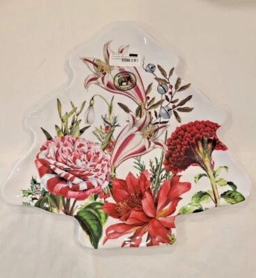 MICHEL DESIGN WORKS Melamine Serveware Tree Shaped Holiday Cookie Trays NEW - Image 1 of 4